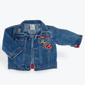 Radio Flyer Kids Blue Denim Jacket with Fun Patches size 18 months